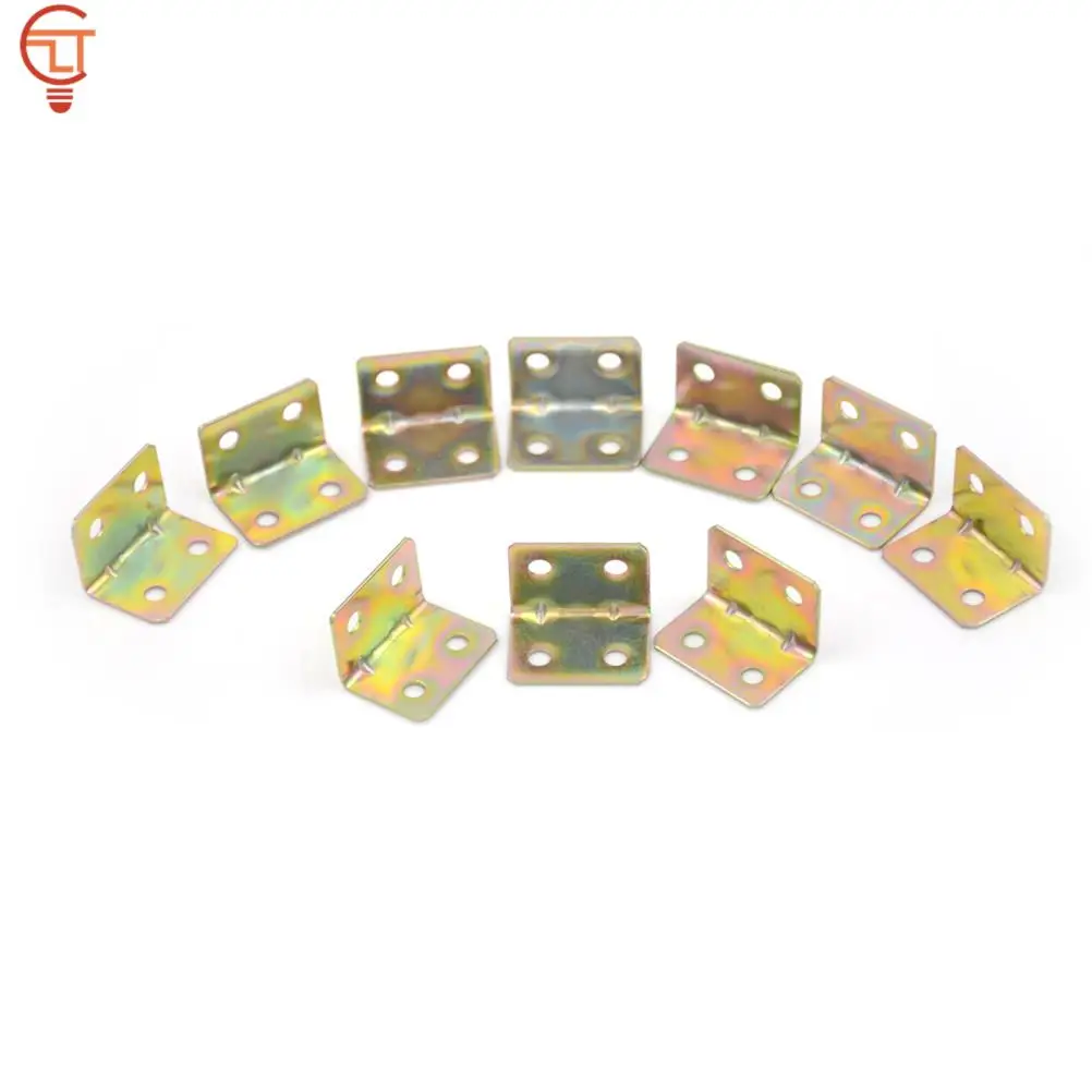 10 pezzi 29*20*4mm supporto per mensola ad angolo retto in metallo a 90 gradi 4 fori