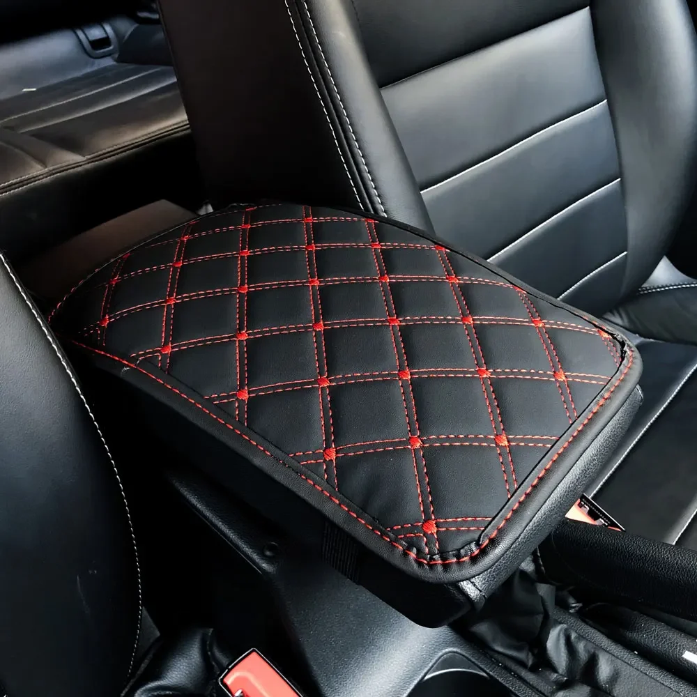 

1pc Car PU Leather Armrest Mat Waterproof Car Interior Auto Armrests Storage Box Mats Dust Proof Cushion Cover Armrest Protector