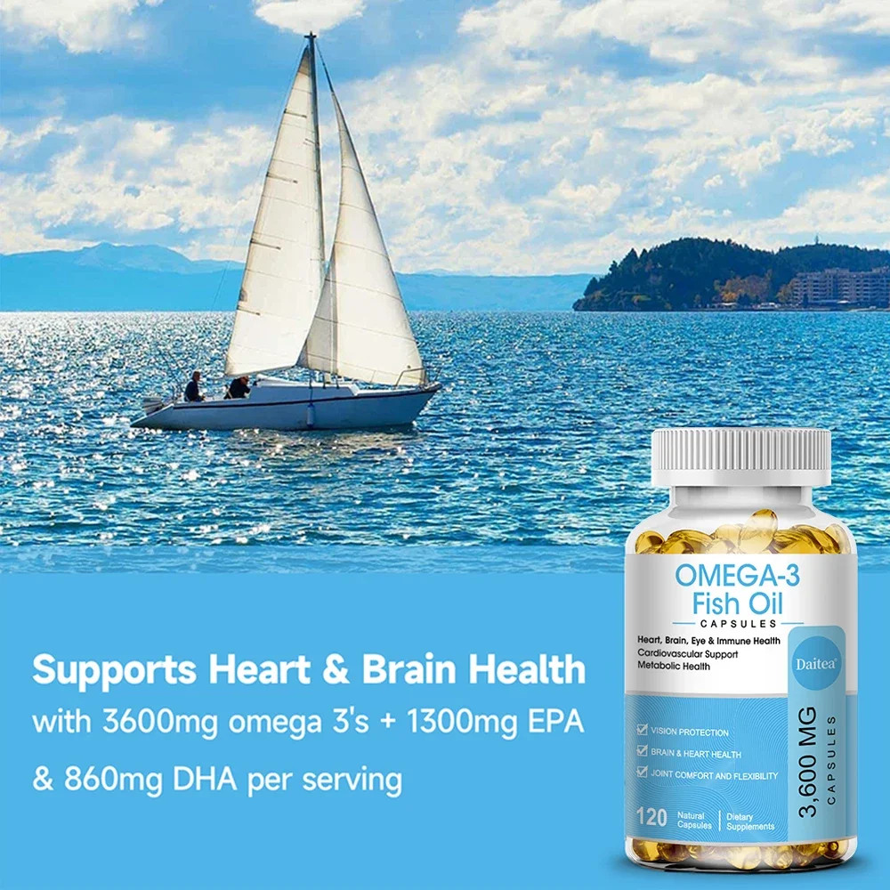 Omega 3 Capsules - Regulate Blood Lipids, Relieve Stress, Improve Intelligence and Protect Cardiovascular and Cerebrovascular