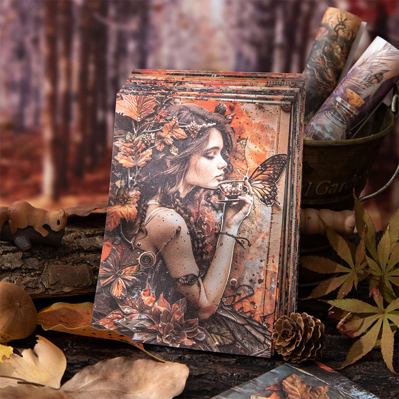 JIANQI 30 sheet Creative Scrapbook Vintage Materials Paper Combo Kit DIY Junk Journal Collage Photo Album Retro Art paper