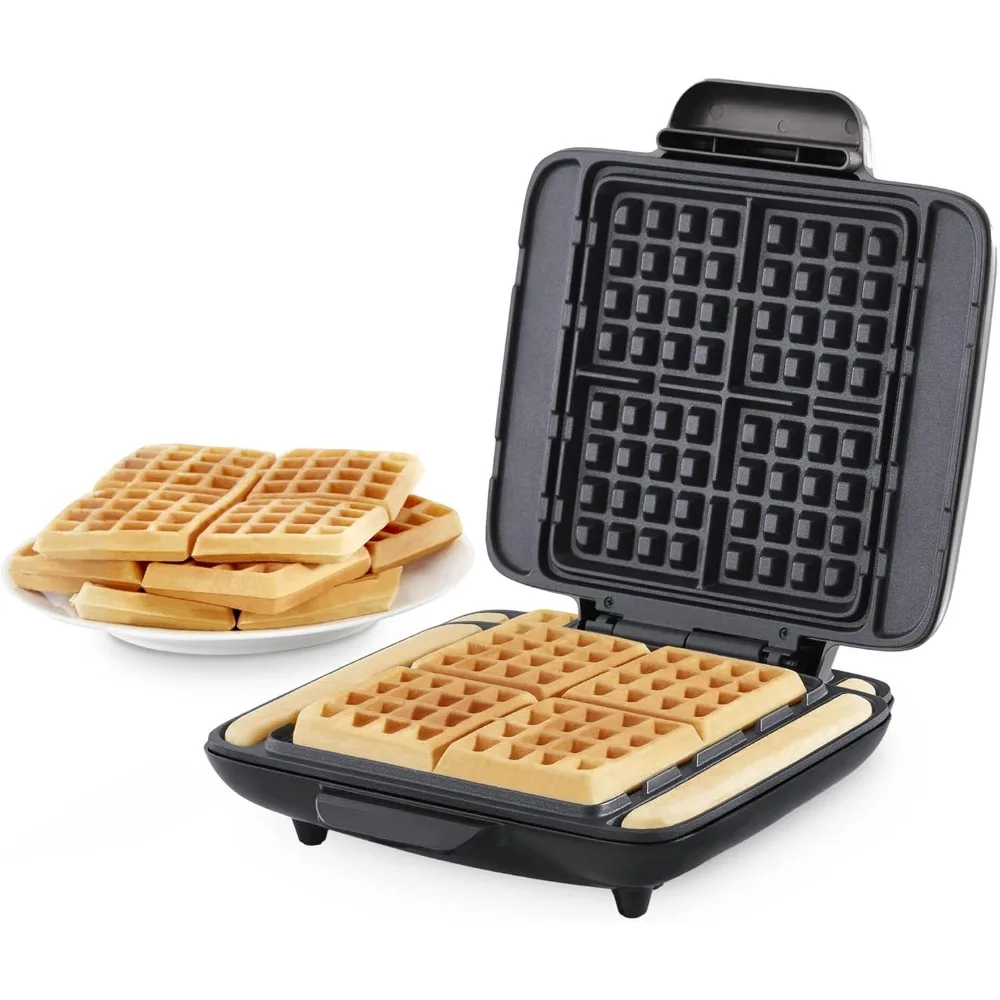 

No-Drip Waffle Maker - Four Molds, Nonstick Iron with Quick Heat-Up, Nonstick Surface - Perfect Maker