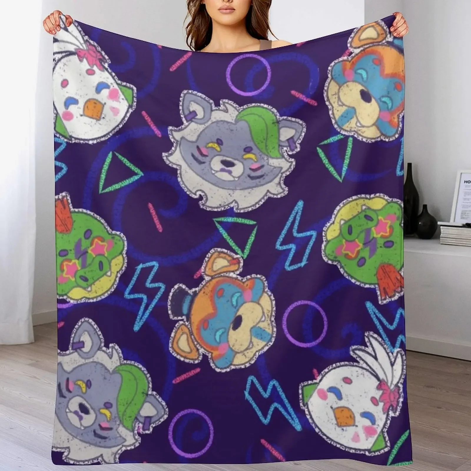 

Glamrock Pattern Throw Blanket Sofas Bed linens Winter beds Flannel Blankets