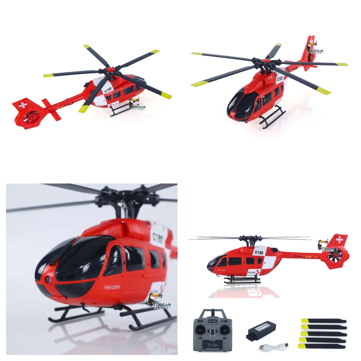 

1/30 RC ERA C190 6CH 2.4G RC Helicopter H145 6-Axis Gyro Optical Flow Altitude Hold Flybarless RTF Model Aircraft Toy Adults