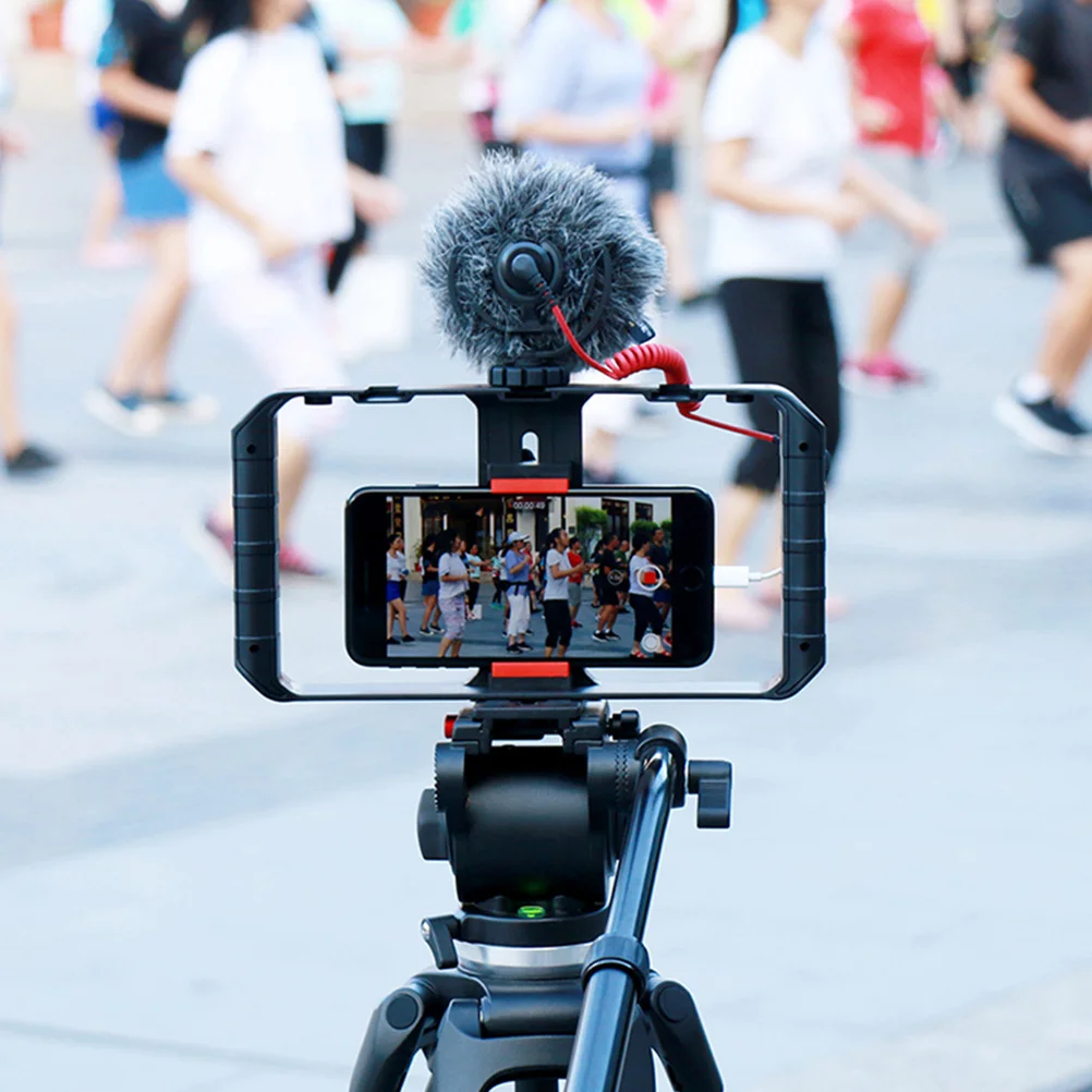 

Smartphone Video Rig with Adjustable Grip for Stable Filming Smartphone Radio Rig Phone Video Stabilizer Tripod Mount
