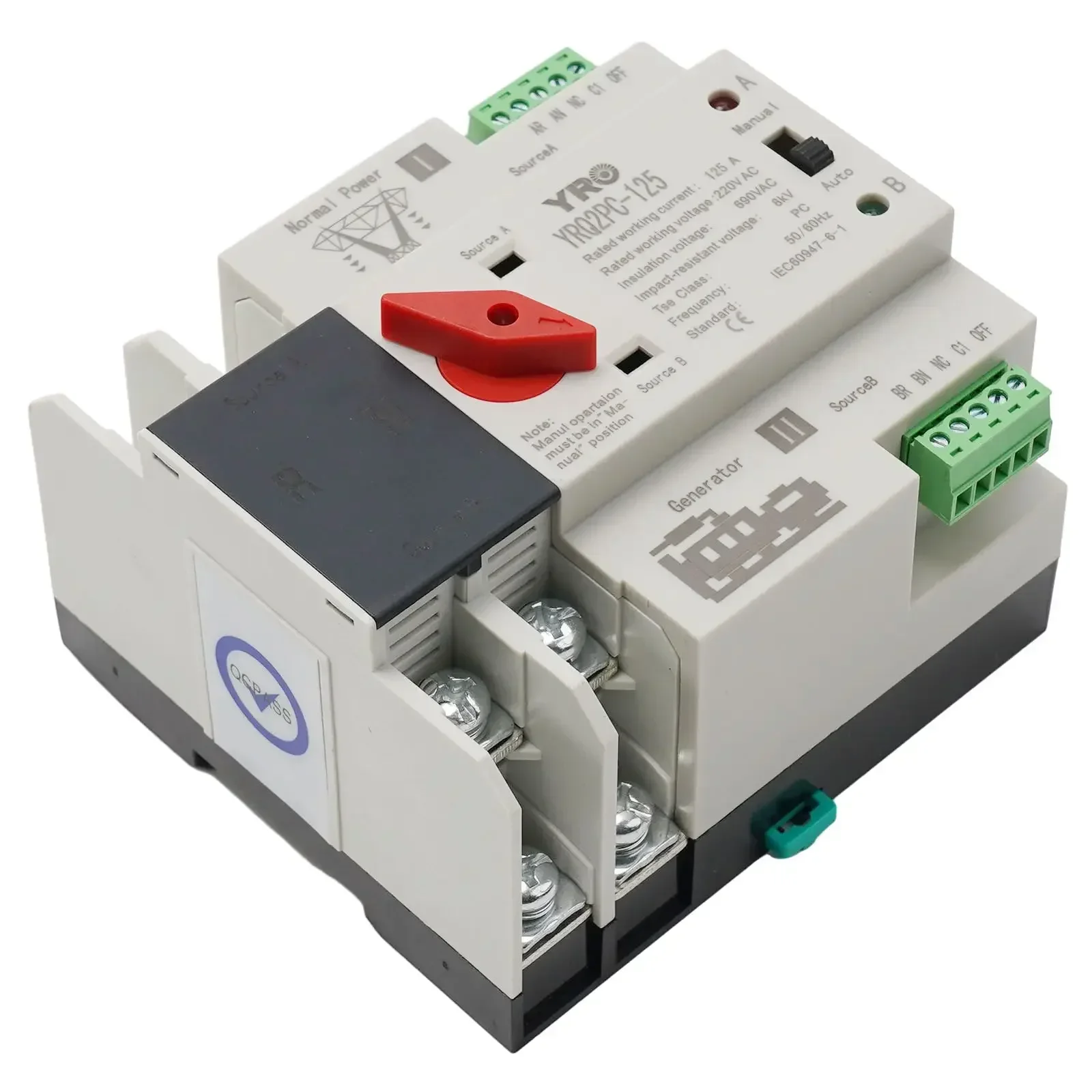 Umschalten Sie automatisch die Notstromversorgung mit dem 2P 125A Dual Power Automatic Transfer Switch für nahtlose Stromversorgung