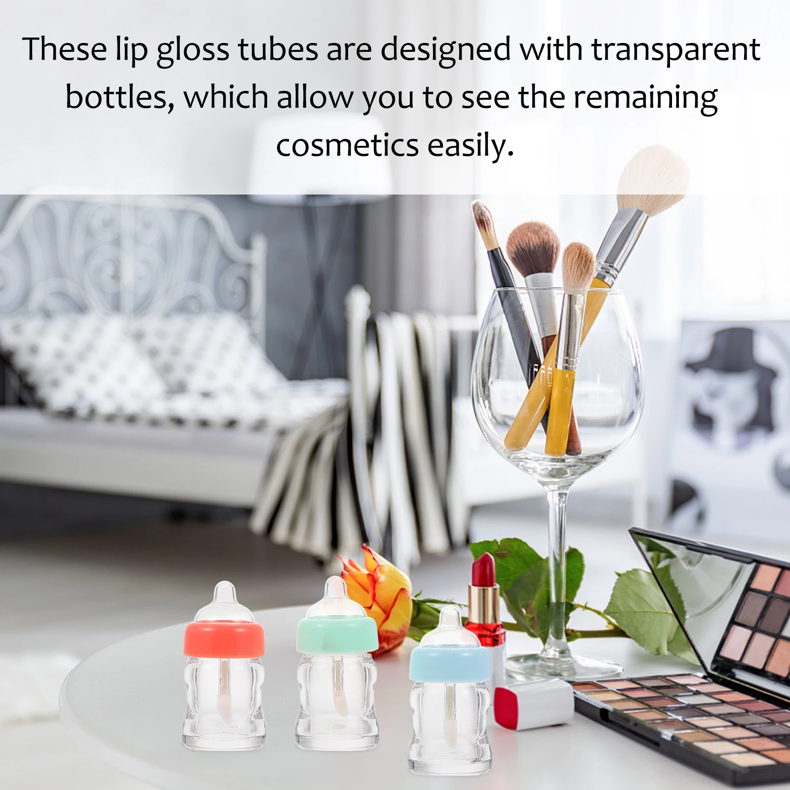 10pcs ลิปกลอสขวดเปล่าหลอด Leak-Proof คอนเทนเนอร์โปร่งใสสําหรับ DIY Liquid Blush ลิปสติก Labial Glair