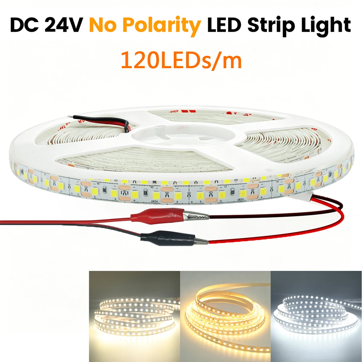 

SMD 2835 LED Stripe Tape Light 24V 8MM PCB 120LEDs Super Bright Warm Natural White Flexible Strip Ribbon Home Decor Light 5M 10M