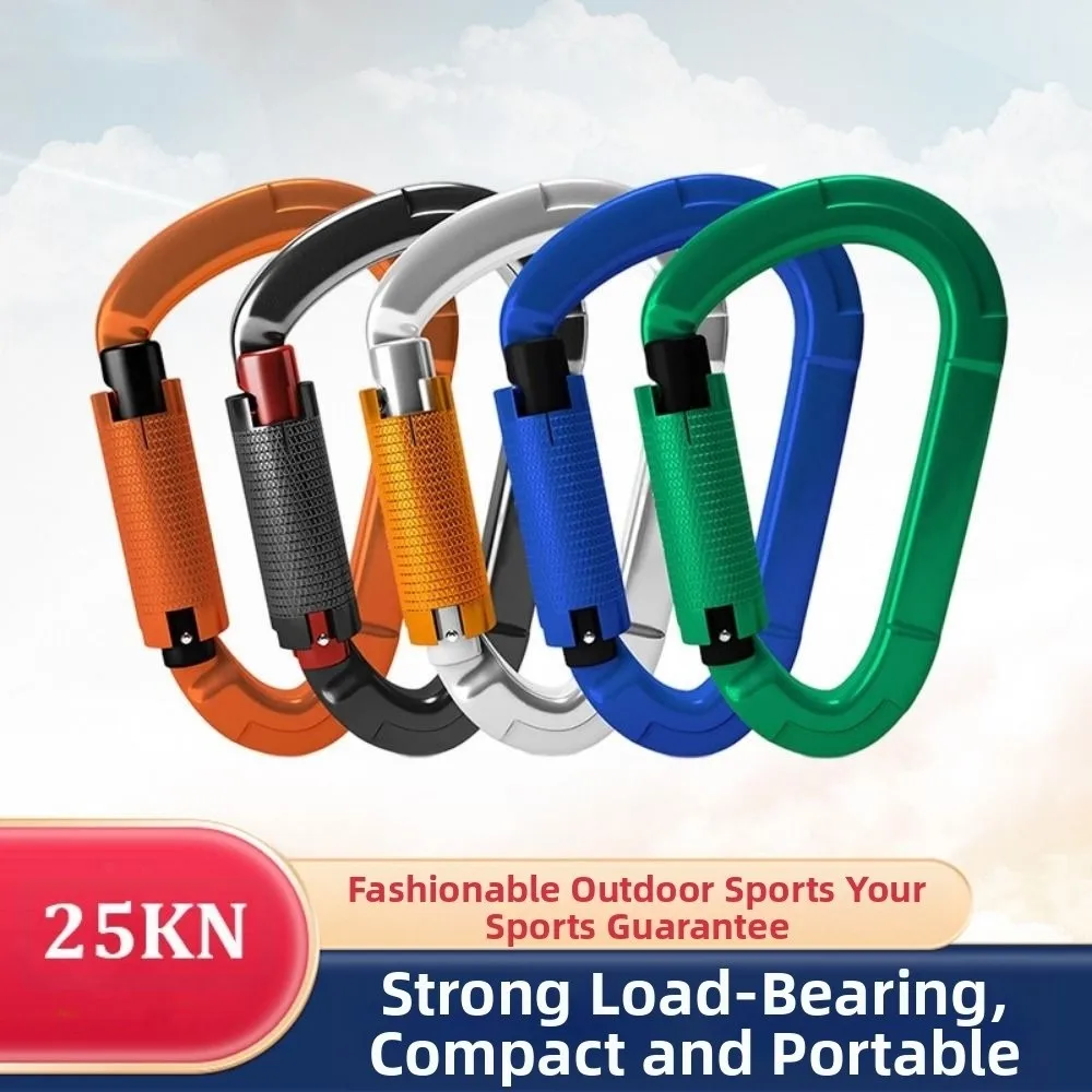 

Carabiner D-Ring Rock Climbing Carabiner 25KN Key Chain Clip with Automatic Lock Camping Keyring Hook Outdoor Travel