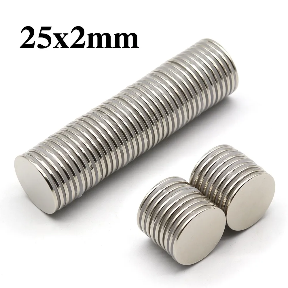 

25x2mm Super Powerful Round Magnet Neodymium Magnet NdfeB N35 Strong Permanent Magnetic imanes Refrigerator Magnet