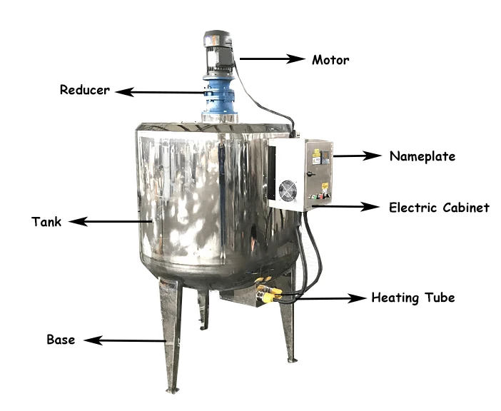 500L 50L Stainless Steel Tank Mixing Equipment With Agitator Milk Sugar sauce mixer blending tank 1000L IBC tank