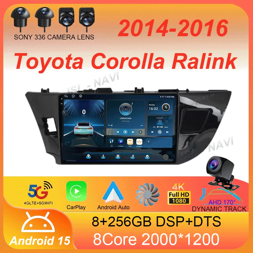 

Android 15 2 Din Car Radio for Toyota Corolla Ralink 2014 - 2016 Multimedia Video Player Navigation MP5 Stereo Carplay Head Unit