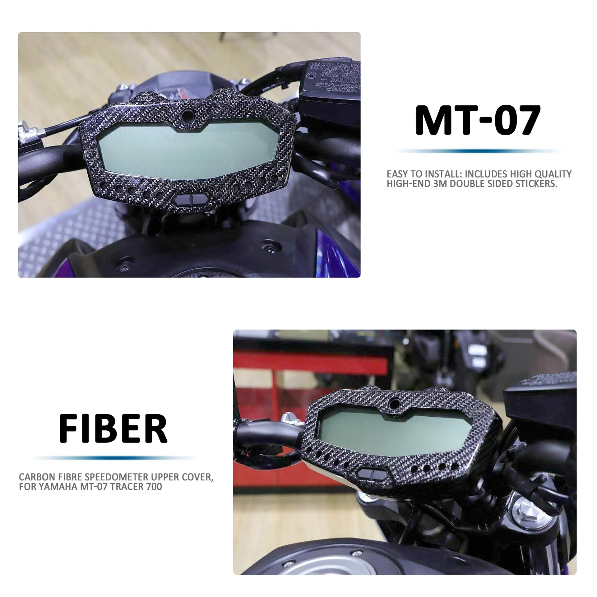 

For Yamaha MT-07 FZ-07 Tracer700 meter cover, carbon fiber speed gauge cover, motorcycle accessories