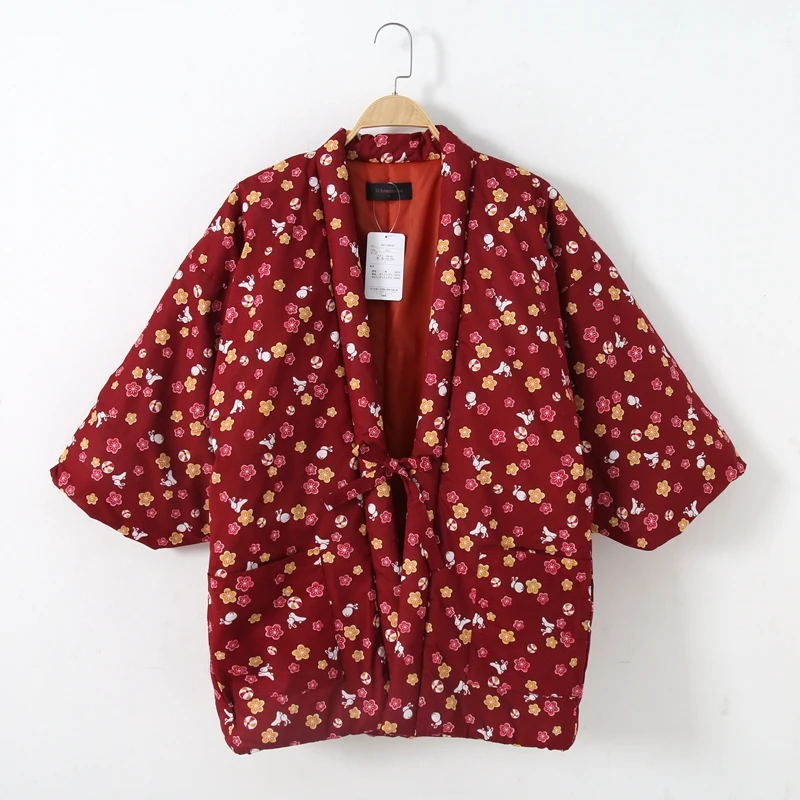 Hanten – vestes d'hiver japonaises pour femmes, Kimono japonais, chaise longue, vêtements de maison, pyjama matelassé, manteau rembourré en coton Haori, vêtements asiatiques