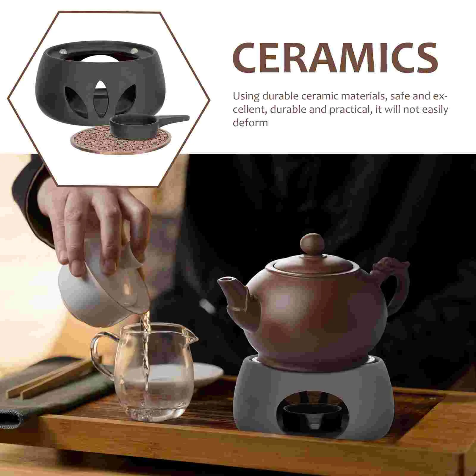 Tea Warmer Stove Teapot for Home Ceramic Hollow Modern Practical Heating