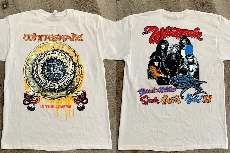 

Футболка с концертом Whitesnake Is This Love '88, футболка с концертом Whitesnake Rock, Wh