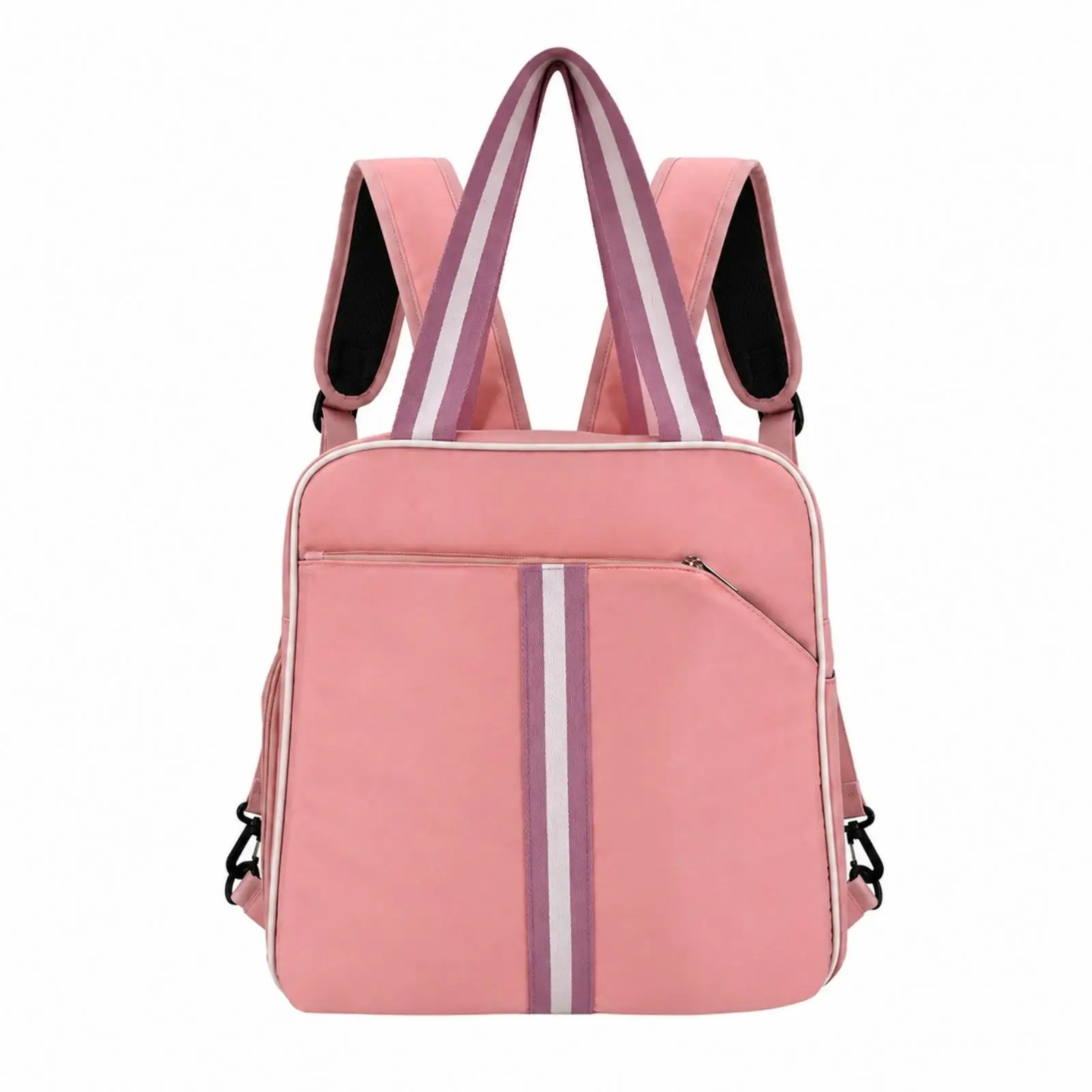 Sporty Pickleball Racket Carrier Backpack with Zippered Storage for Tennis Badminton Gear Women Men Gym Bag