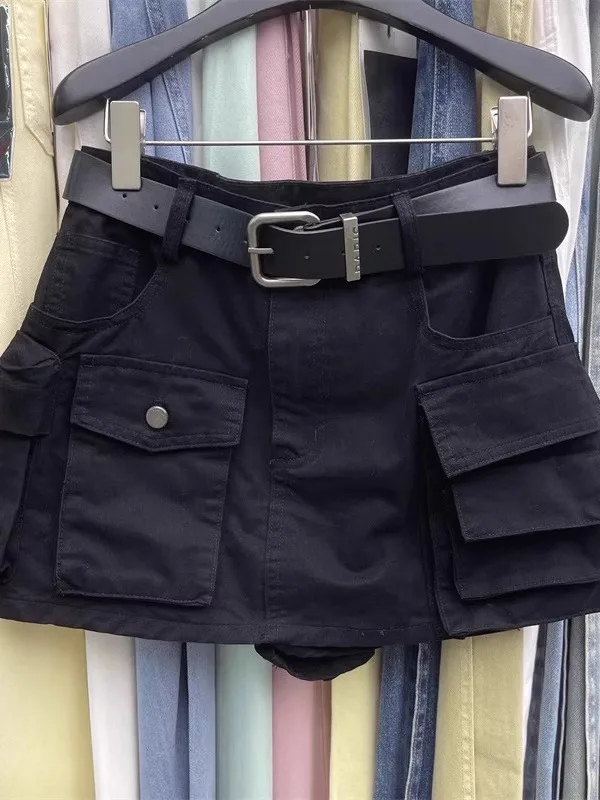 

Джинсовая юбка Bla с низкой талией и защитой от воздействия, американские юбки для горячих девушек, повседневные хлопковые женские юбки