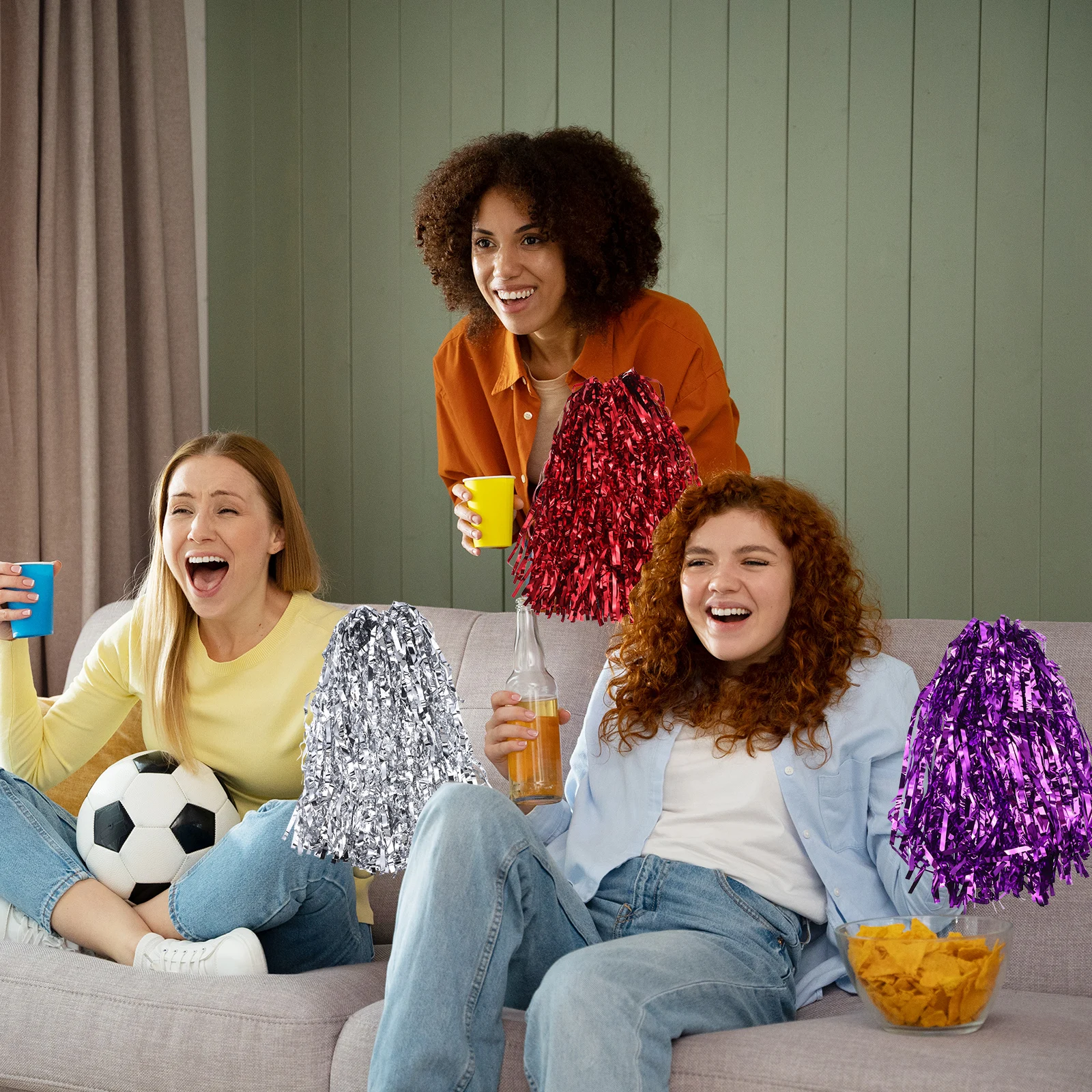 7 أزواج من مستلزمات التشجيع بألوان نابضة بالحياة للمهرجانات وحفلات أعياد الميلاد وديكورات الحدث