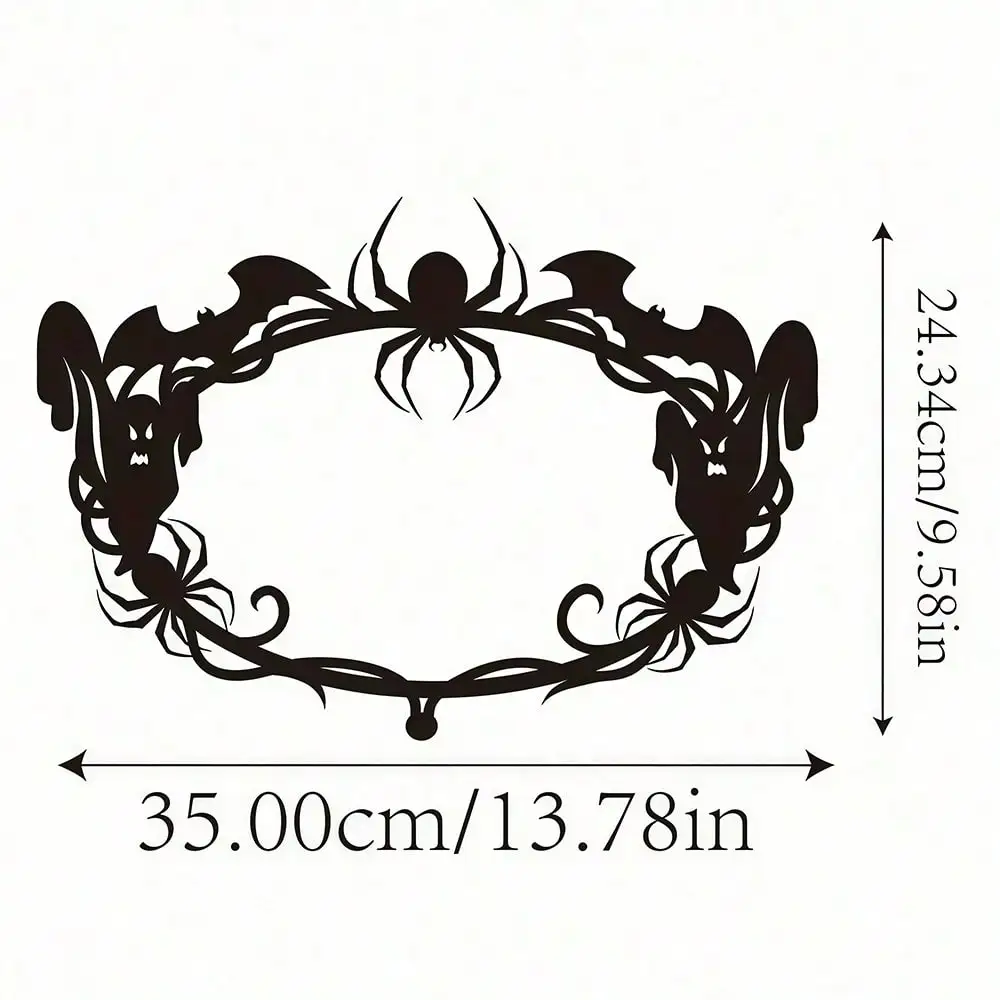 ArtLife Vintage Gothic Halloween Wreath Spooky Decor with Bats Spider Webs for Front Door Haunted House - view 4