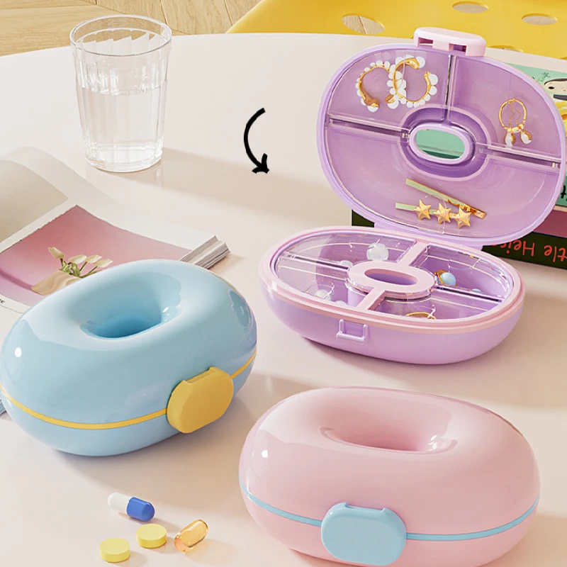 Portable Medicine Storage Box Sealed Pill Organizer Jewelry Ear Ring Necklace Container Travel Carry-On Durable Case