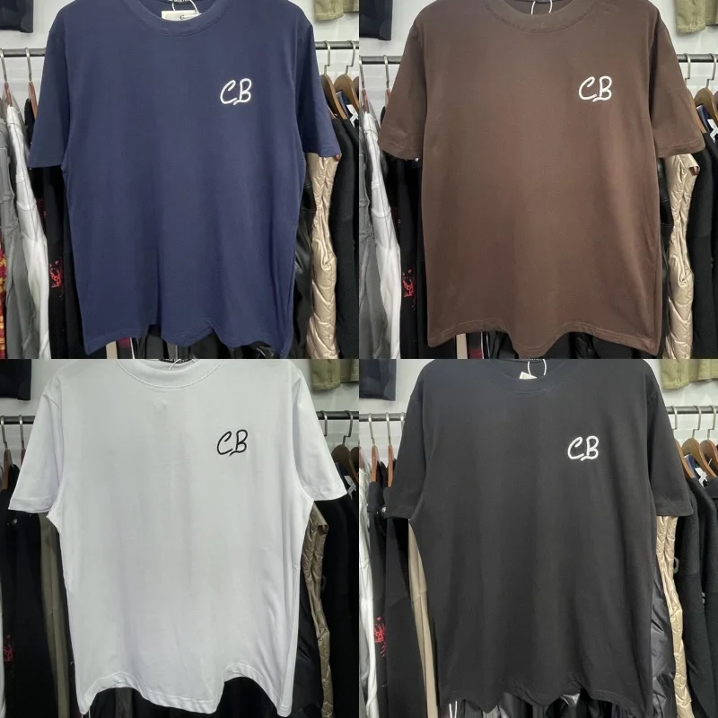 

High Quality Cotton CB T-shirts American Streetwear Men Women Breathable Tops Casual Loose Round Neck Short Sleeve