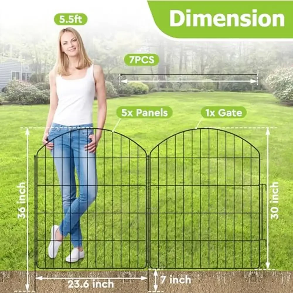 Decorative Garden Fence Panels 10 2 Gate Rustproof Metal Edging Yard Plant Barrier Animal Protection 23.6ft