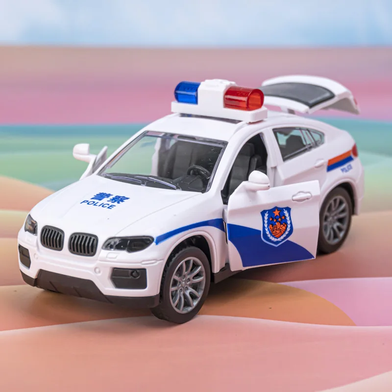 Children\'s Inertia Police Police Car Toy Simulation Police Car 110 Model Boys and Girls Rescue Simulation Car