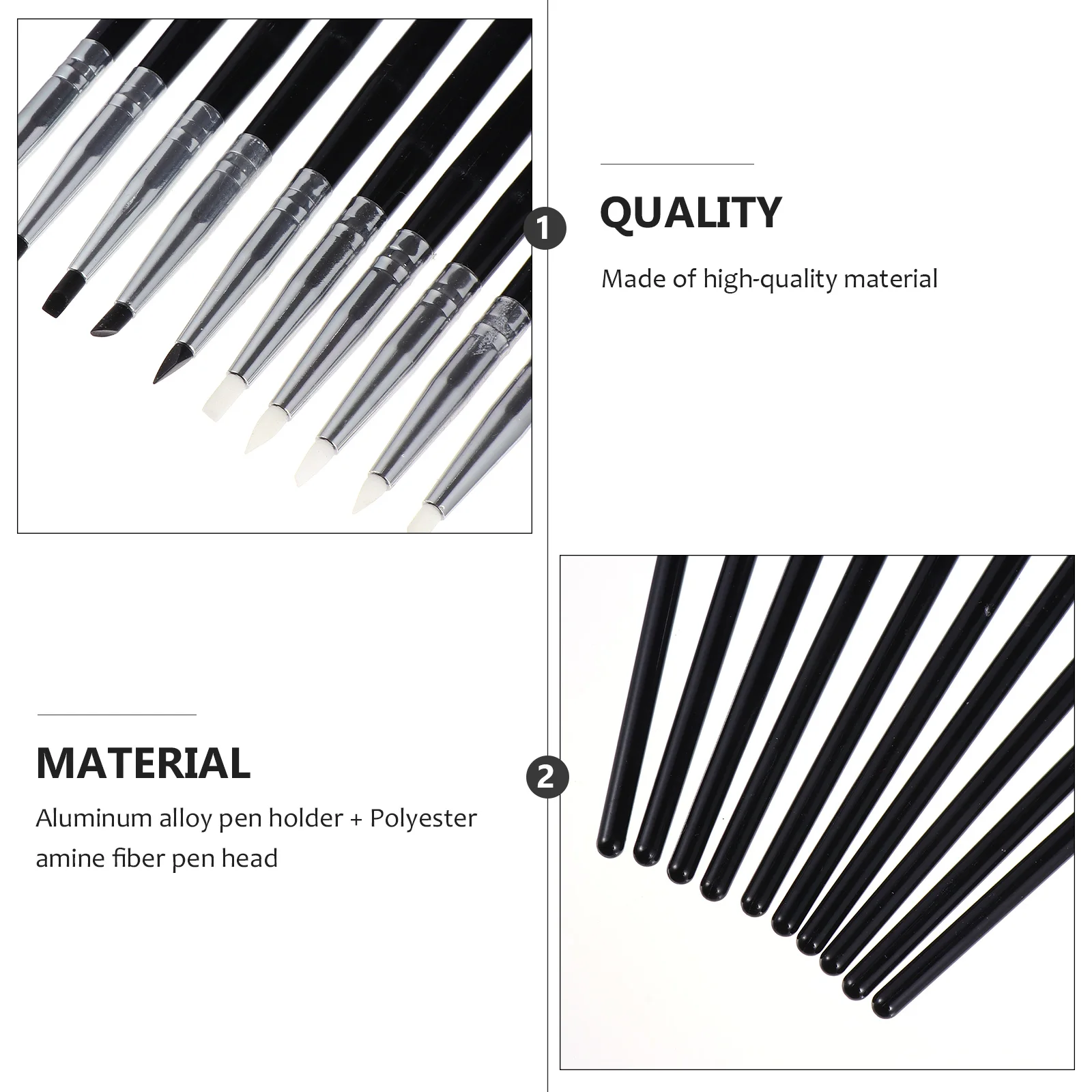 

Shaping Nail Art Brushes Manicure Carving Pen Black Wood Dotting Tool DIY Kits Silicon Pen Set Nail Embossing Drawing Sculpture