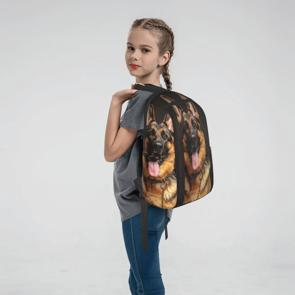 German Shepherd Dog (11) Backpack Daypack Boys Girls BookBag School Bag Shoulder Bags for Men Women