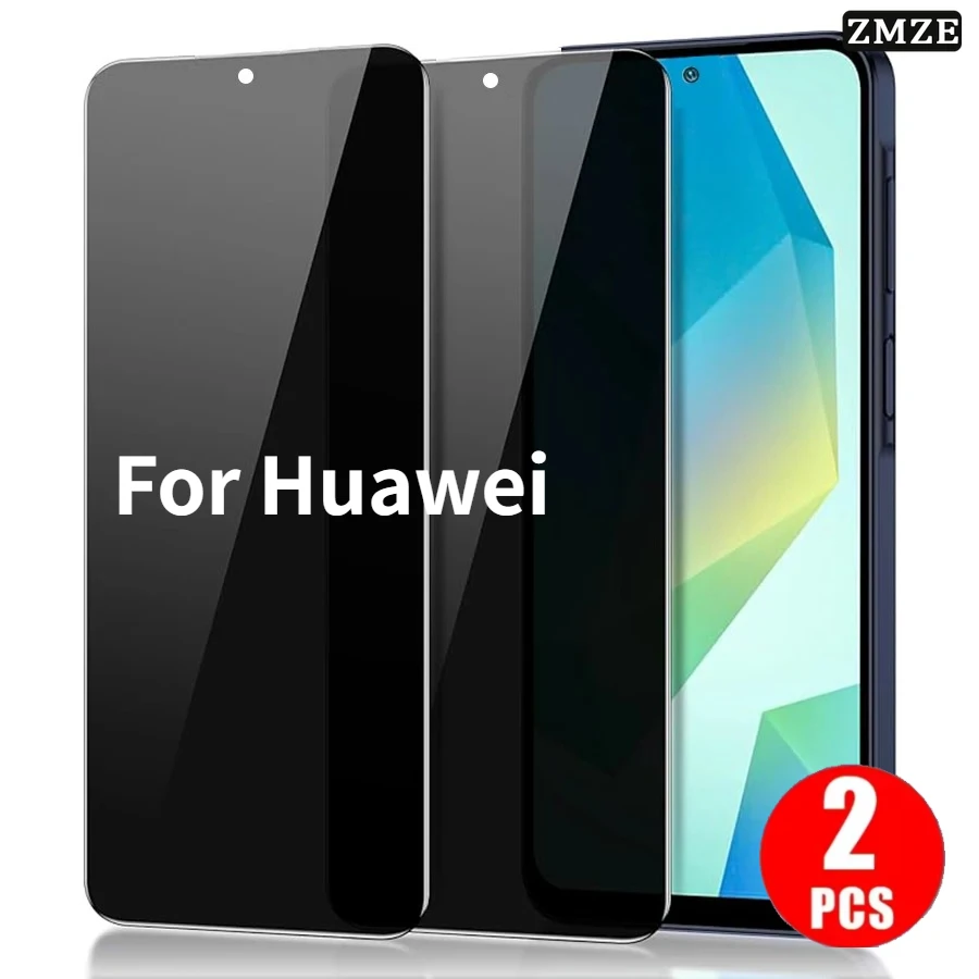 2 Piezas de Cristal Templado Antiespía para Huawei Pura 70 80 Mate 20X, Películas Protectoras de Pantalla para Huawei P Smart Z, Película Antiespía