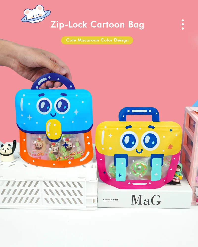 20/50pcs Kindertag Geburtstags feier Geschenk beutel Geschenkt üte Lebensmittel qualität Cartoon tragbare Macaron Farbe Abschluss versiegelung Taschen – Detail 1