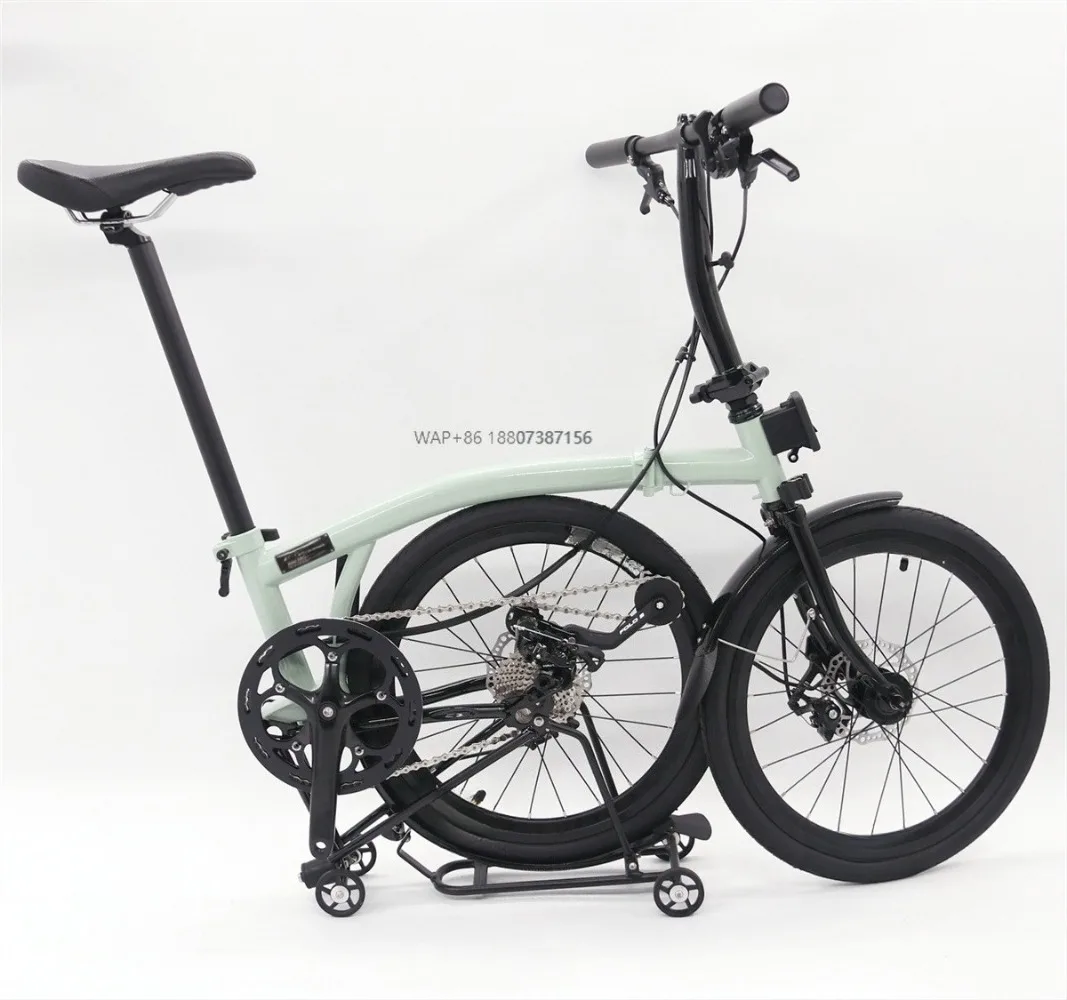 

MINT 20-Inch High Quality 9-Speed Trifold Bicycle Molybdenum Steel Frame Disc Brake Portable Folding Bike for Leisure Travel