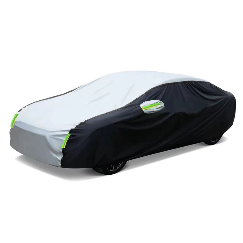 

Car Exterior Double Color Cover Sunshade Dustproof With Reflective Strips Universal For Hatchback Sedan Suv