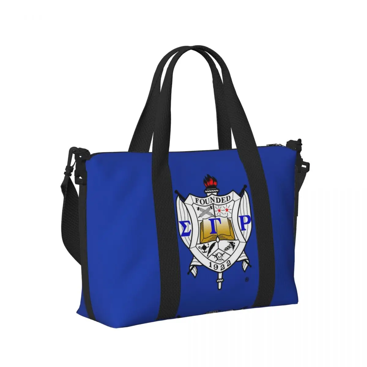 กระเป๋าเดินทางชายหาด Sigma Gamma Rho 1922 กระเป๋าโท้ทความจุขนาดใหญ่สำหรับออกกำลังกาย โยคะ ช้อปปิ้ง กระเป๋าสะพายไหล่สำหรับผู้หญิง