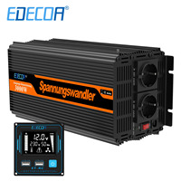 EDECOA 3000W DC 12V to AC 220V 230V converter modified sine wave power inverter 3KW off grid transformer for home car solar