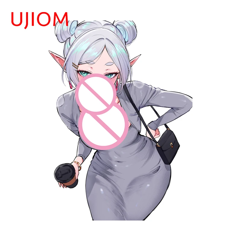 UJIOM Frieren Bun Hairstyle Wall Sticker Enchanting Tendy Unique Waterproof Veneer Window Decal Murals Decoration Accessories