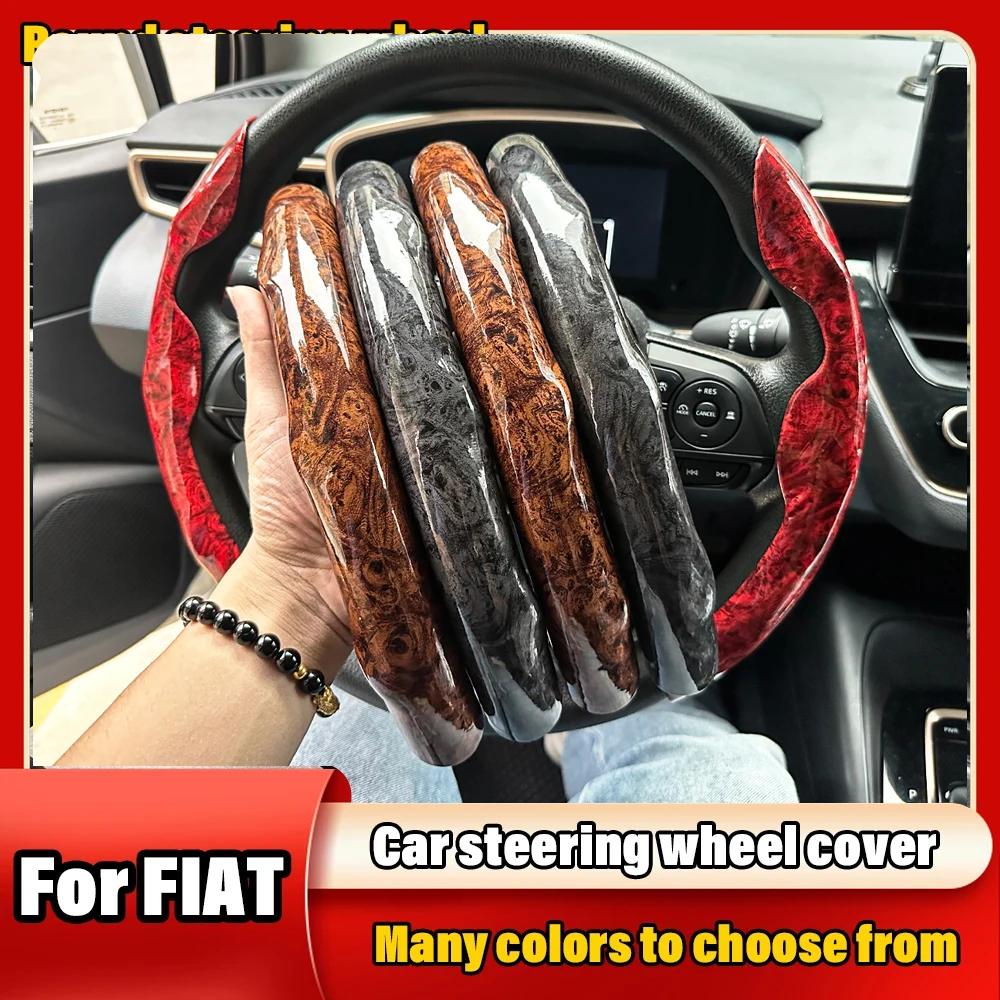 Tampa do volante do carro 38cm 15inch Para Fiat 500 Ducato Grande Punto Bravo Tipo Abarth 500l Panda 169 Stilo Tipo Toro Argo Uno Palio Repuestos Carplay Freemont 500x169 188 Evo Egea Auto Acessórios