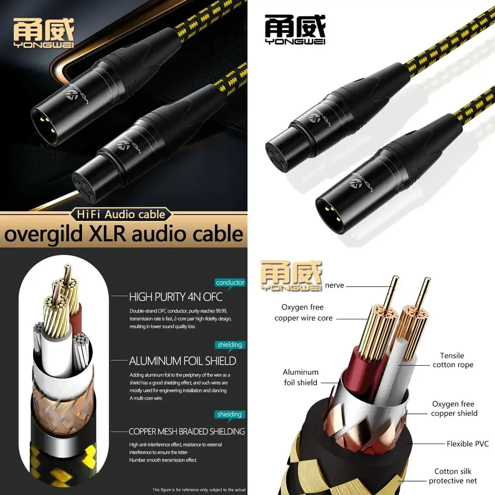 High Quality 3-Pin XLR Cable Male to Female Audio Cable for Microphone Speaker Extension Professional Studio Sound Equipment