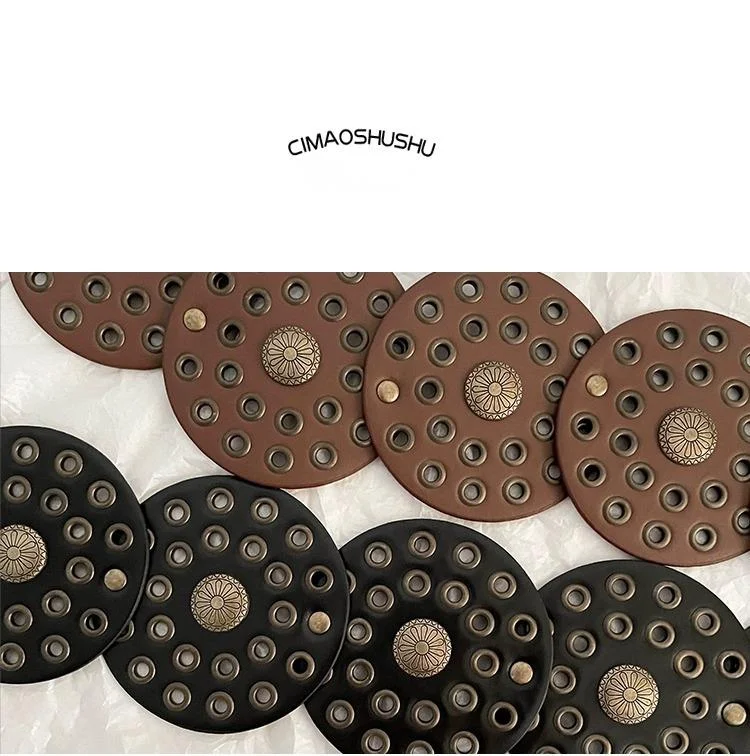 Decorative Disc Belt Women's Y2k Retro Style Versatile Waist Belt_voghion.com