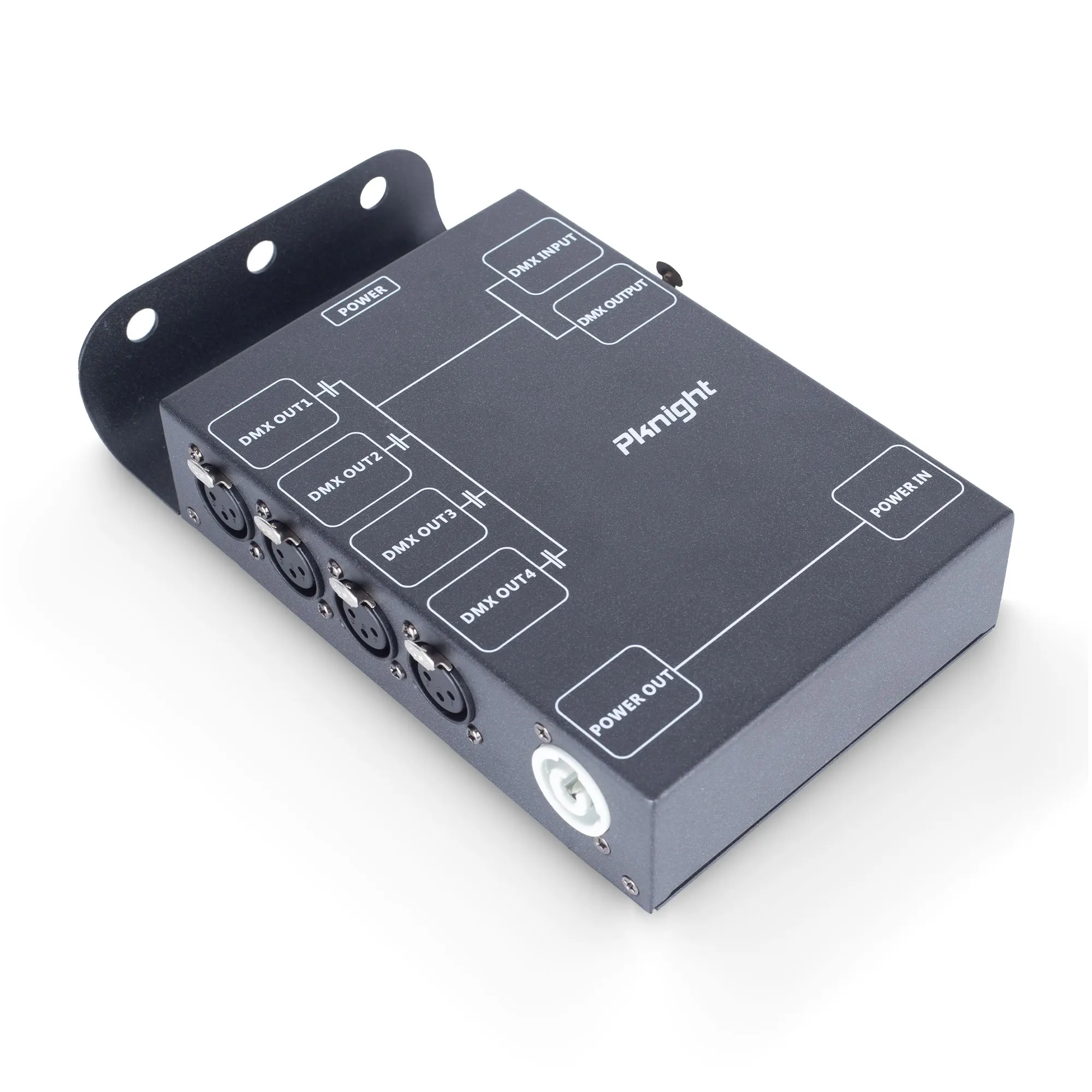 4-Channel DMX Signal Splitter with Optical Isolation and PowerCON Linking Signal Amplifier Distributor for stage lighting