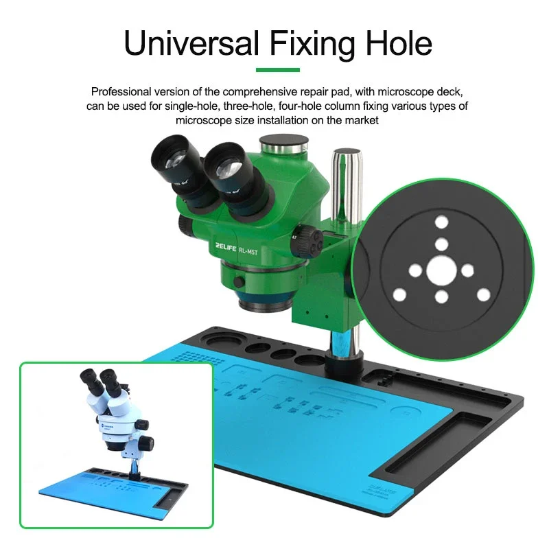 Microscope Base RELIFE RL-004NA Multifunctional Fixed Slot Storage Fixation SMD PCB Soldering Repair Heat Resistant Work Pad