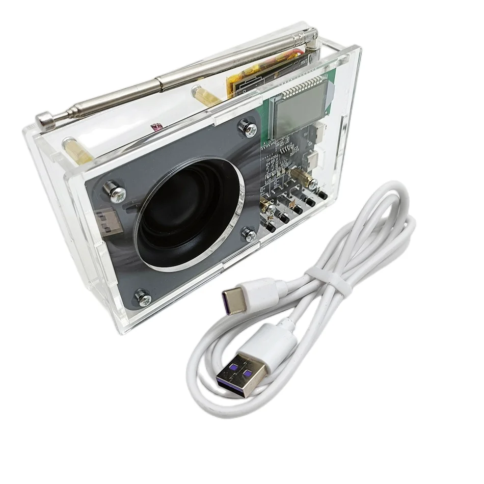 قابلة للشحن لتقوم بها بنفسك عدة إلكترونية DSP راديو FM استقبال وحدة 76-108MHz لتقوم بها بنفسك راديو المتكلم عدة تردد تعديل شاشة LCD