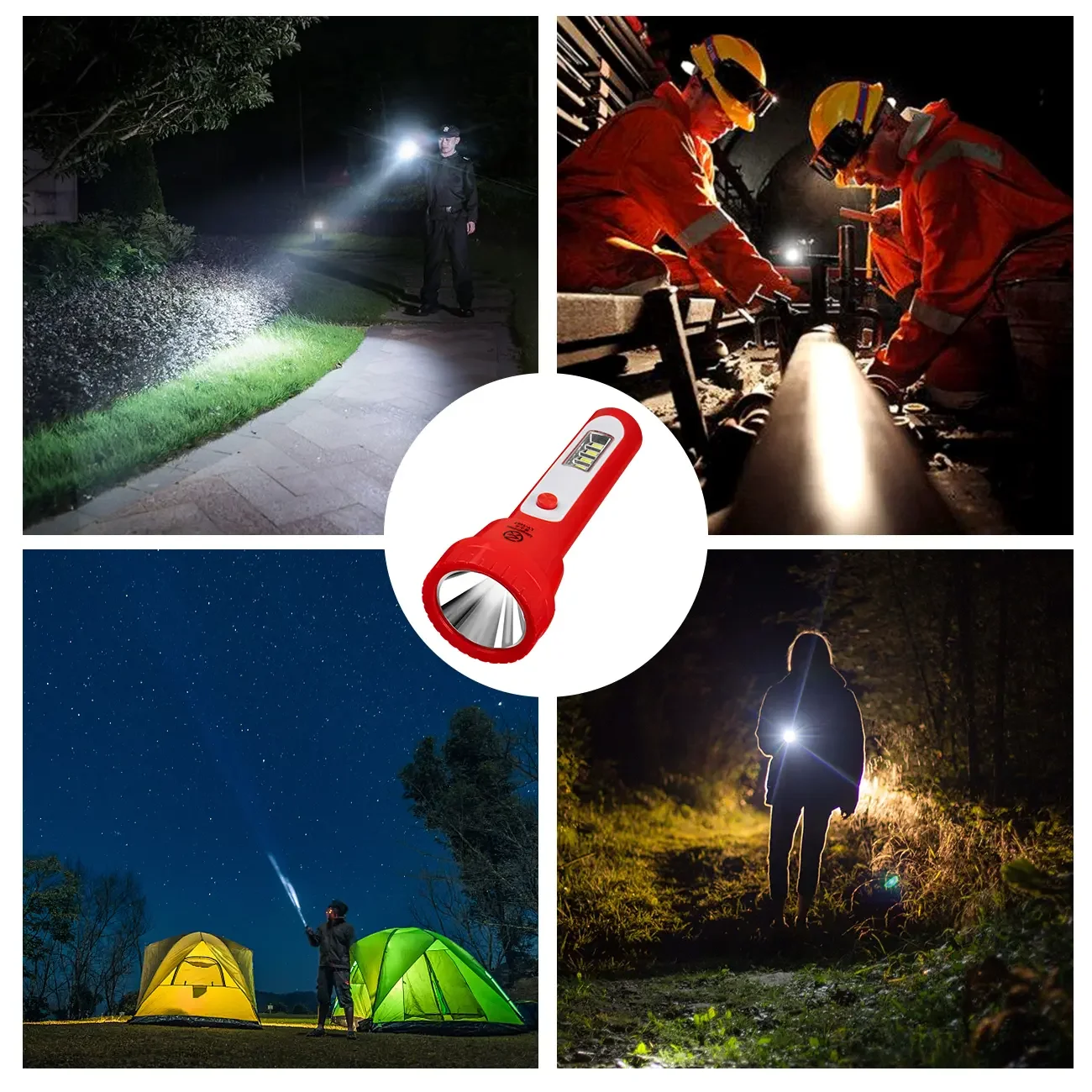 AODTOSIP ไฟฉาย LED Super Bright USB ชาร์จ COB ด้านข้างสําหรับเด็กกลางแจ้ง Camping Hiking โคมไฟ