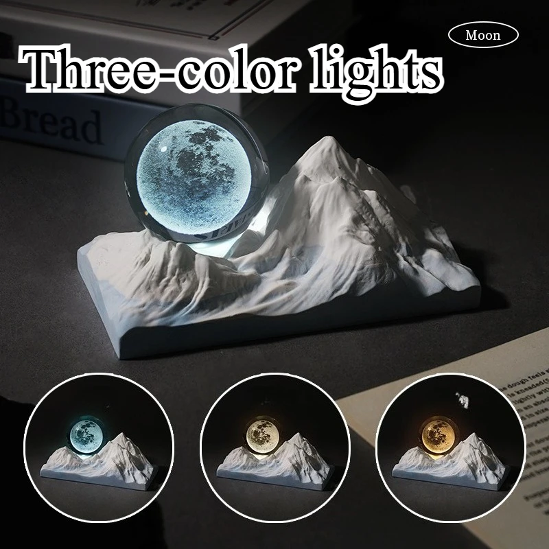 

Moon Snow Mountain Shaped Nightlight Novelty Aromatherapy Ornaments Bedside Lamp Home Decoration Crafts Advanced Souvenirs Gifts