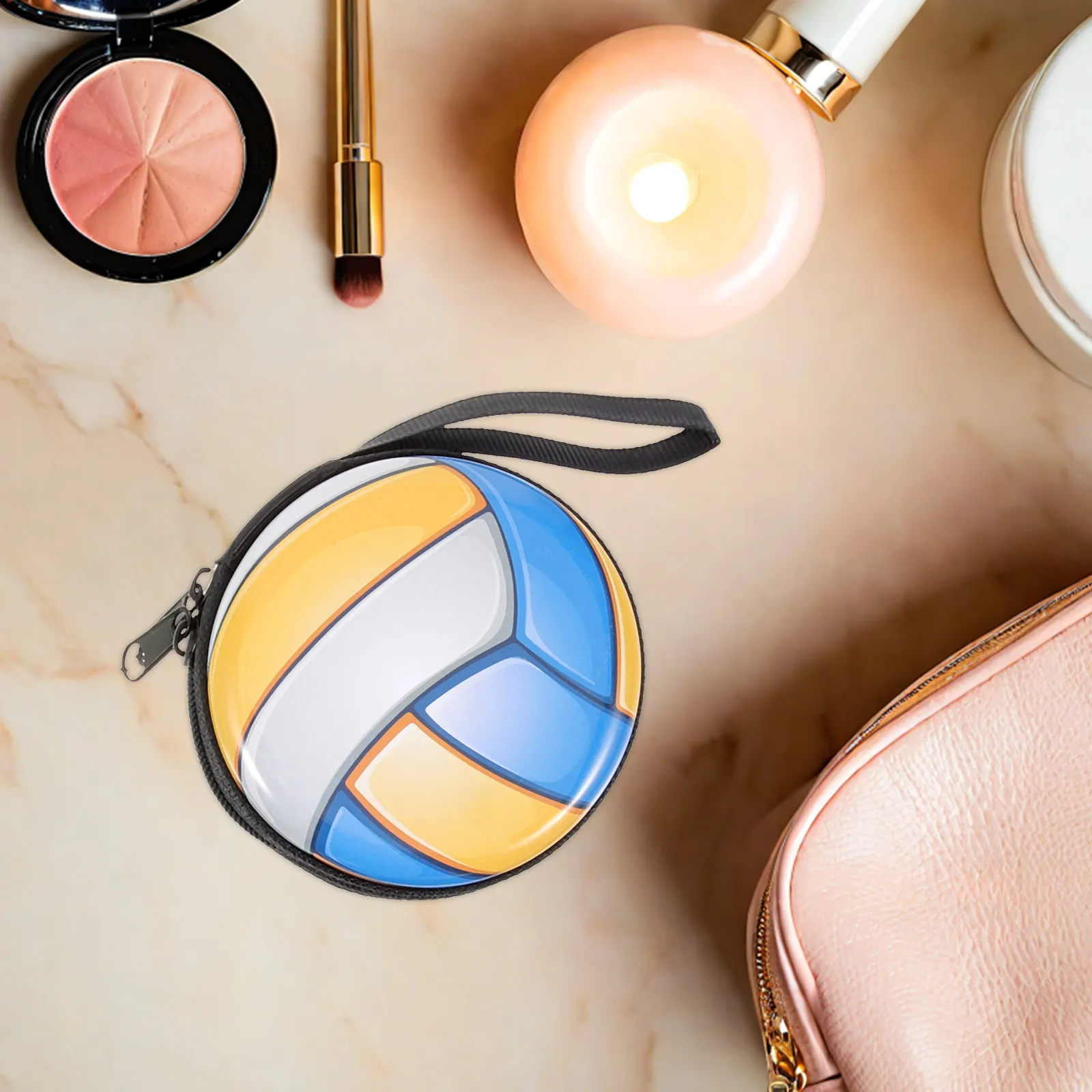 

4 шт. милых круглых кошельков для монет, устойчивых к деформации, с застежкой-молнией, для конфет и сладостей