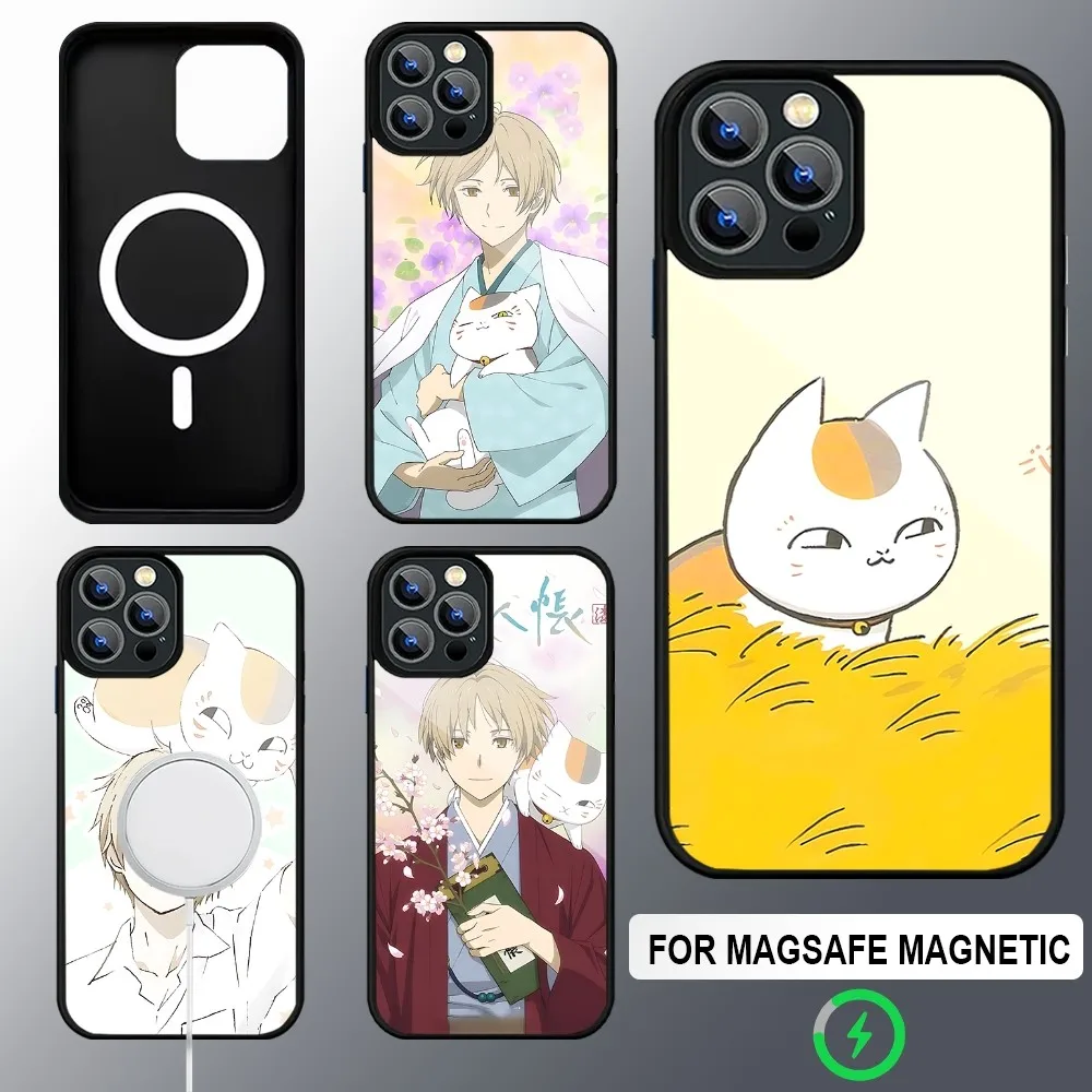 Natsume Yuujinchou Cat Phone Case Magsafe Wireless Charging Cases For IPhone 16 15 13 12 11 14 Pro Max Mini 8 Plus XS X XR