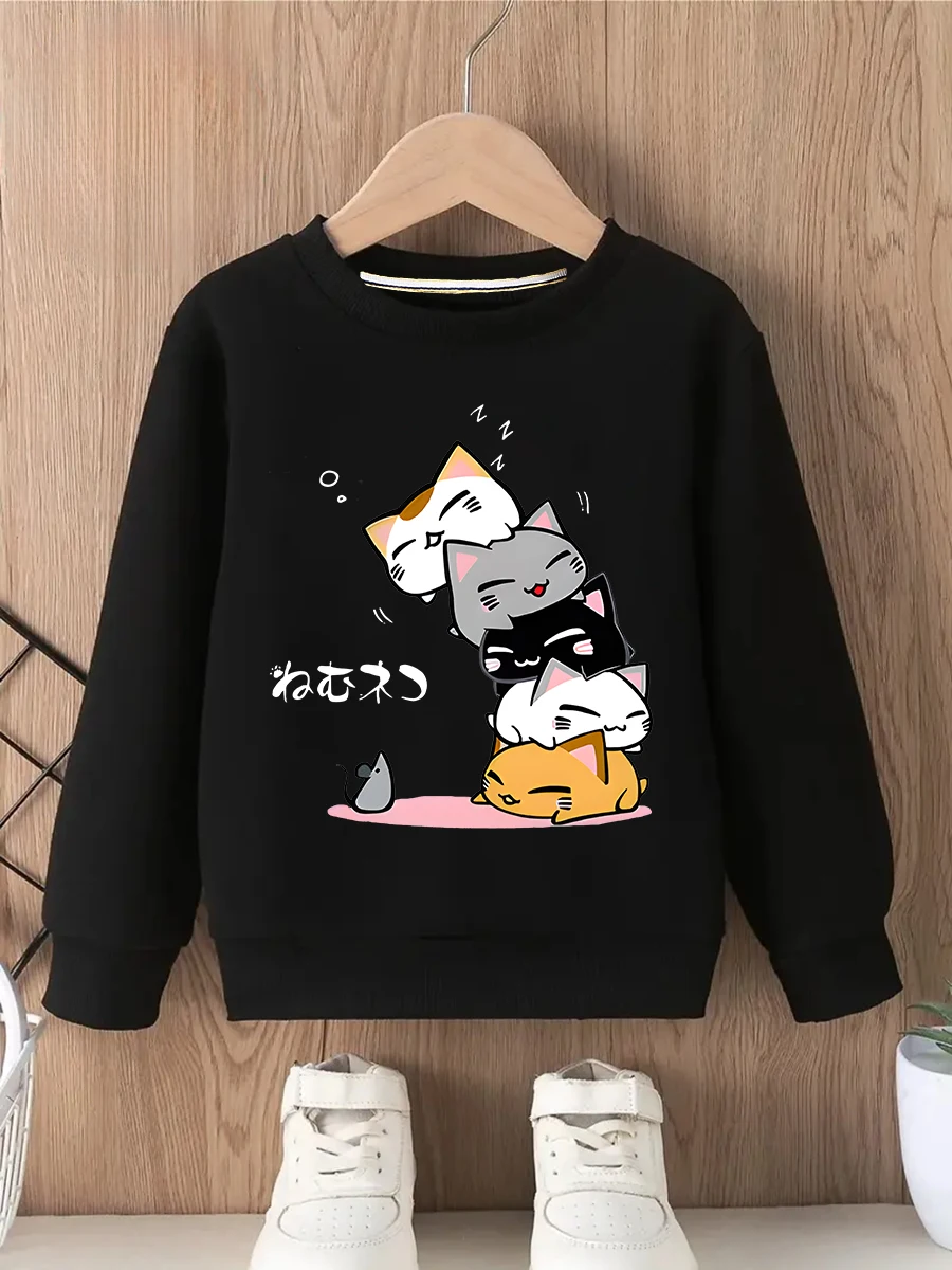 سويت شيرت برقبة دائرية وأكمام طويلة مطبوع كاجوال دافئ أنيق بنمط شخصي ثقيل الوزن (وزن القماش 220–320 جم/م2)