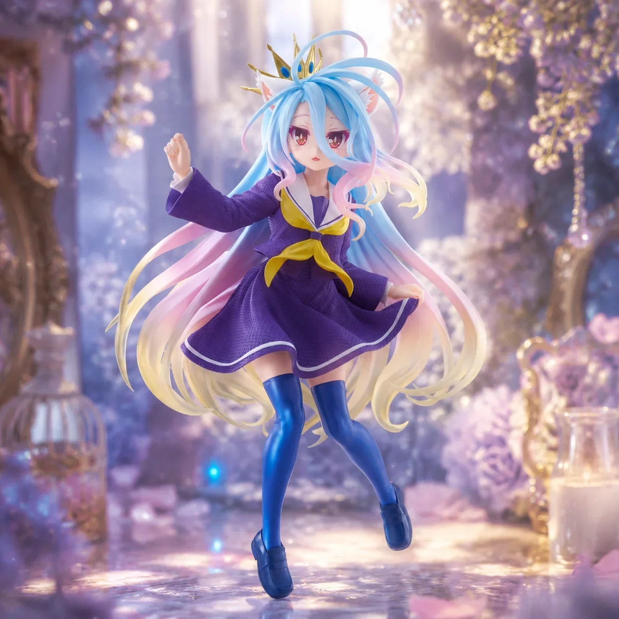Figura de Shiro de No Game No Life, estatua de PVC de una chica de anime, modelo coleccionable, adorno para escritorio o coche, juguete decorativo, regalo.