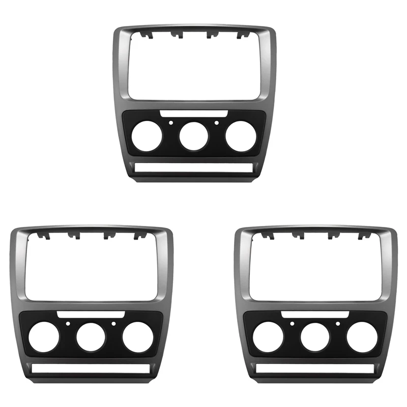 

3X 2Din Fascia For Skoda Octavia 2 2010-2013 Audio Stereo Panel Mounting Installation Dash Kit Trim Frame Adapter