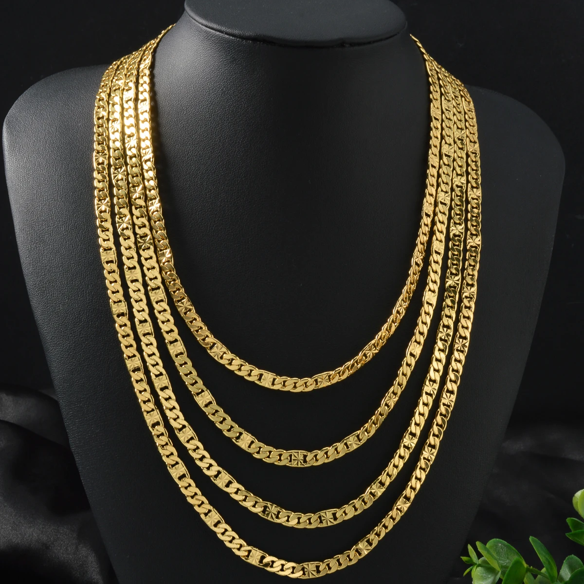 خمر نمط الذهب مطلي النحاس سلسلة قلادة للرجال النساء الهيب هوب الكوبية ربط قلادة المختنق طوق مجوهرات هدية